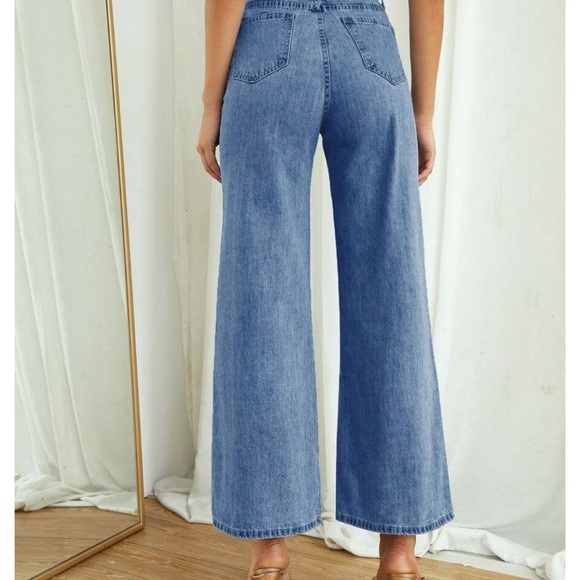 From PARIS France! Most Favorite Raw Hem Wide Leg Jeans - Picture 4 of 5